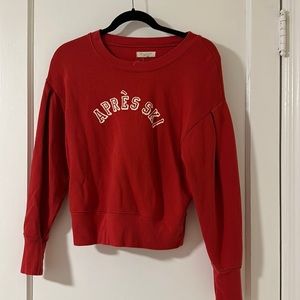 Madewell Apres Ski puff sleeved crop sweatshirt